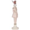 Clayre & Eef 6PR5120 Décoration Lapin blanc rose 9x9x35 cm style rustique