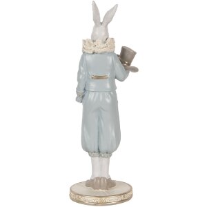 Clayre & Eef 6PR5121 Décoration Lapin blanc bleu 11x10x31 cm style rustique