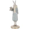 Clayre & Eef 6PR5121 Décoration Lapin blanc bleu 11x10x31 cm style rustique