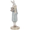 Clayre & Eef 6PR5121 Décoration Lapin blanc bleu 11x10x31 cm style rustique