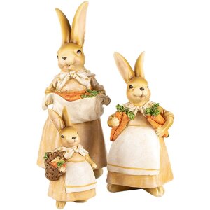 Clayre & Eef 6PR5233 Décoration Lapin Marron Beige 11x11x26 cm style rustique