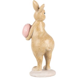 Clayre & Eef 6PR5236 Décoration Lapin Beige Rose 5x6x13 cm style rustique