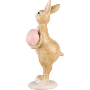 Clayre & Eef 6PR5236 Décoration Lapin Beige Rose 5x6x13 cm style rustique