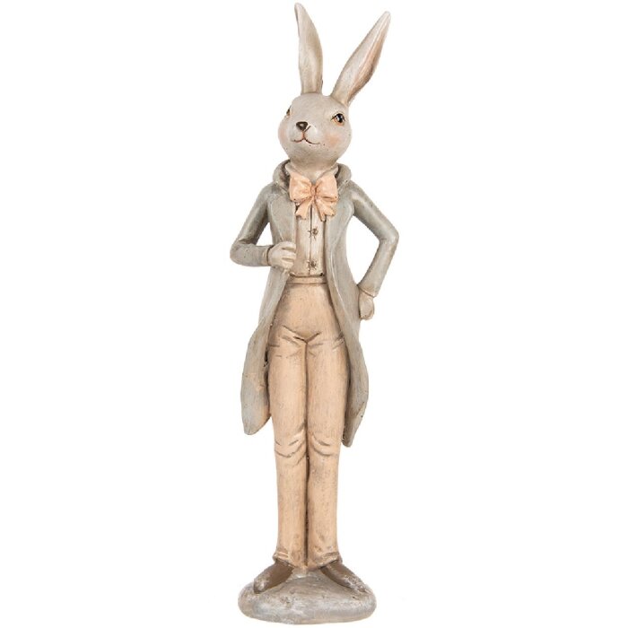 Clayre & Eef 6PR5239 Déco Lapin Beige Gris 7x5x24 cm Style rustique