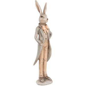 Clayre & Eef 6PR5240 Déco Lapin Beige Gris 4x3x17 cm Style rustique