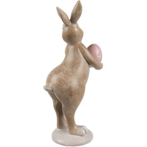 Clayre & Eef 6PR5254 Déco Lapin Beige Rose 6x9x18 cm Polyrésine