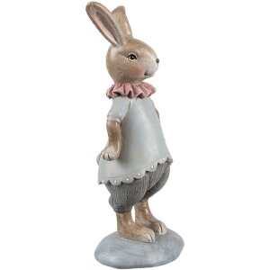 Clayre & Eef 6PR5257 Déco Lapin Beige Bleu 8x6x19 cm