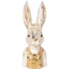 Clayre & Eef 6PR5489 Buste décoratif Lapin blanc or 12x12x29 cm