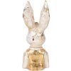 Clayre & Eef 6PR5489 Buste décoratif Lapin blanc or 12x12x29 cm