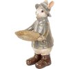 Clayre & Eef 6PR5496 Décoration Lapin avec bol Beige 15x19x29 cm