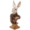 Clayre & Eef 6PR5498 Décoration Buste Lapin Blanc Rouge 23x16x50 cm