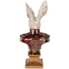 Clayre & Eef 6PR5498 Décoration Buste Lapin Blanc Rouge 23x16x50 cm