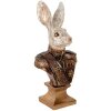 Clayre & Eef 6PR5498 Décoration Buste Lapin Blanc Rouge 23x16x50 cm