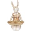 Clayre & Eef 6PR5500 Décoration Lapin avec bol Beige Or 14x14x26 cm