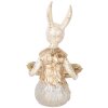 Clayre & Eef 6PR5500 Décoration Lapin avec bol Beige Or 14x14x26 cm