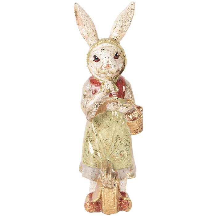 Clayre & Eef 6PR5508 Déco Lapin Beige Vert 7x6x21 cm