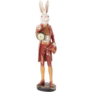 Clayre & Eef 5PR0160 Déco Lapin Beige Rouge Or...