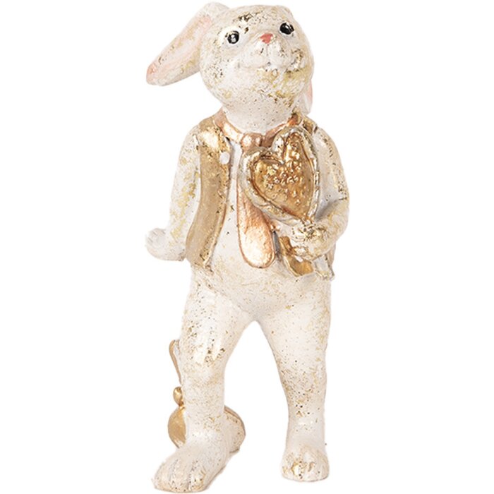 Clayre & Eef 6PR5095 Décor Lapin Beige Doré 6x7x13 cm