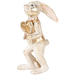 Clayre & Eef 6PR5095 Décor Lapin Beige Doré 6x7x13 cm