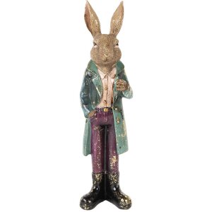 Clayre & Eef 6PR5486 Déco Lapin brun vert...