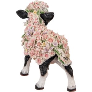 Clayre & Eef 6PR5110 Décoration Vache noir blanc rose 41x19x33 cm