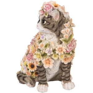 Clayre & Eef 6PR5111 Décoration Chat Gris Rose...