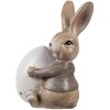 Clayre & Eef 6PR5265 Déco Lapin avec œuf Marron Blanc 5x4x8 cm