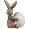 Clayre & Eef 6PR5265 Déco Lapin avec œuf Marron Blanc 5x4x8 cm