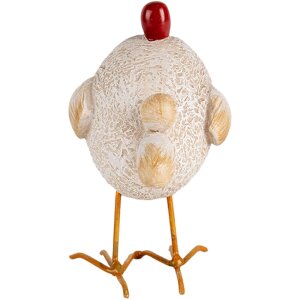 Clayre & Eef 6PR5270 Décoration Poulet blanc rouge 10x6x11 cm Polyrésine style rustique