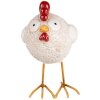 Clayre & Eef 6PR5270 Décoration Poulet blanc rouge 10x6x11 cm Polyrésine style rustique