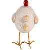 Clayre & Eef 6PR5270 Décoration Poulet blanc rouge 10x6x11 cm Polyrésine style rustique