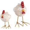 Clayre & Eef 6PR5270 Décoration Poulet blanc rouge 10x6x11 cm Polyrésine style rustique