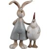 Clayre & Eef 6PR5280 Décoration Lapin et poule Marron Blanc 7x3x10 cm