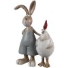 Clayre & Eef 6PR5280 Décoration Lapin et poule Marron Blanc 7x3x10 cm