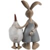 Clayre & Eef 6PR5280 Décoration Lapin et poule Marron Blanc 7x3x10 cm