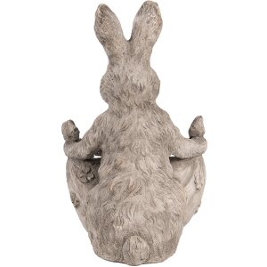 Clayre & Eef 6TE0559 Pot de fleurs Lapin Gris Beige 20x24x31 cm