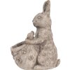 Clayre & Eef 6TE0559 Pot de fleurs Lapin Gris Beige 20x24x31 cm