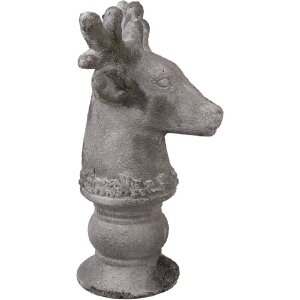 Clayre & Eef 6TE0568 Décoration Cerf Pierre Grise 17x14x26 cm