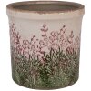 Clayre & Eef 6CE2017L Pot de fleurs en céramique Beige Vert Rouge Ø 18x17 cm Maison de campagne