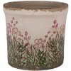 Clayre & Eef 6CE2017S Pot de fleurs en céramique Beige Vert Ø 13x12 cm style rustique