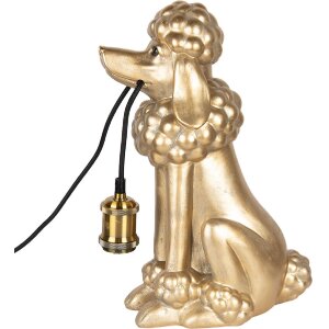 Clayre & Eef 6LMP793 Tischlampe Pudel Gold 27x16x38...