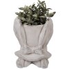 Clayre & Eef 6TE0553L Pot de fleurs en pierre beige 20x20x25 cm style rustique