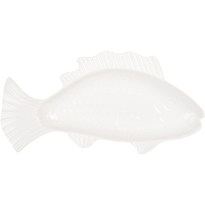 Clayre & Eef 6CEBO0196 Bol poisson blanc Céramique 30x15x3 cm 150 ml