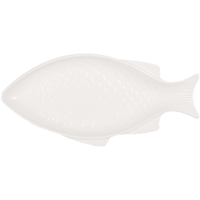 Clayre & Eef 6CEBO0197L Bol poisson céramique blanc 35x17x3 cm 200 ml