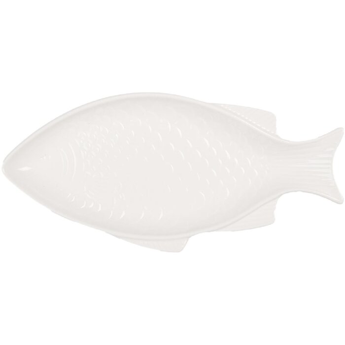 Clayre & Eef 6CEBO0197S Bol poisson céramique blanc 24x11x2 cm 100 ml