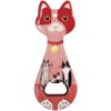 Clayre & Eef 6CE2066 Ouvre-bouteille chat rouge 5x14x1 cm Céramique style rustique