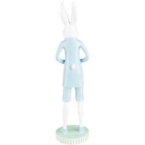 Clayre & Eef 6PR5198 Décoration Lapin blanc bleu Ø 10x40 cm