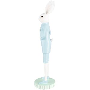 Clayre & Eef 6PR5198 Décoration Lapin blanc bleu Ø 10x40 cm