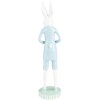 Clayre & Eef 6PR5198 Décoration Lapin blanc bleu Ø 10x40 cm