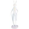 Clayre & Eef 6PR5199 Décoration Lapin blanc bleu Ø 10x40 cm